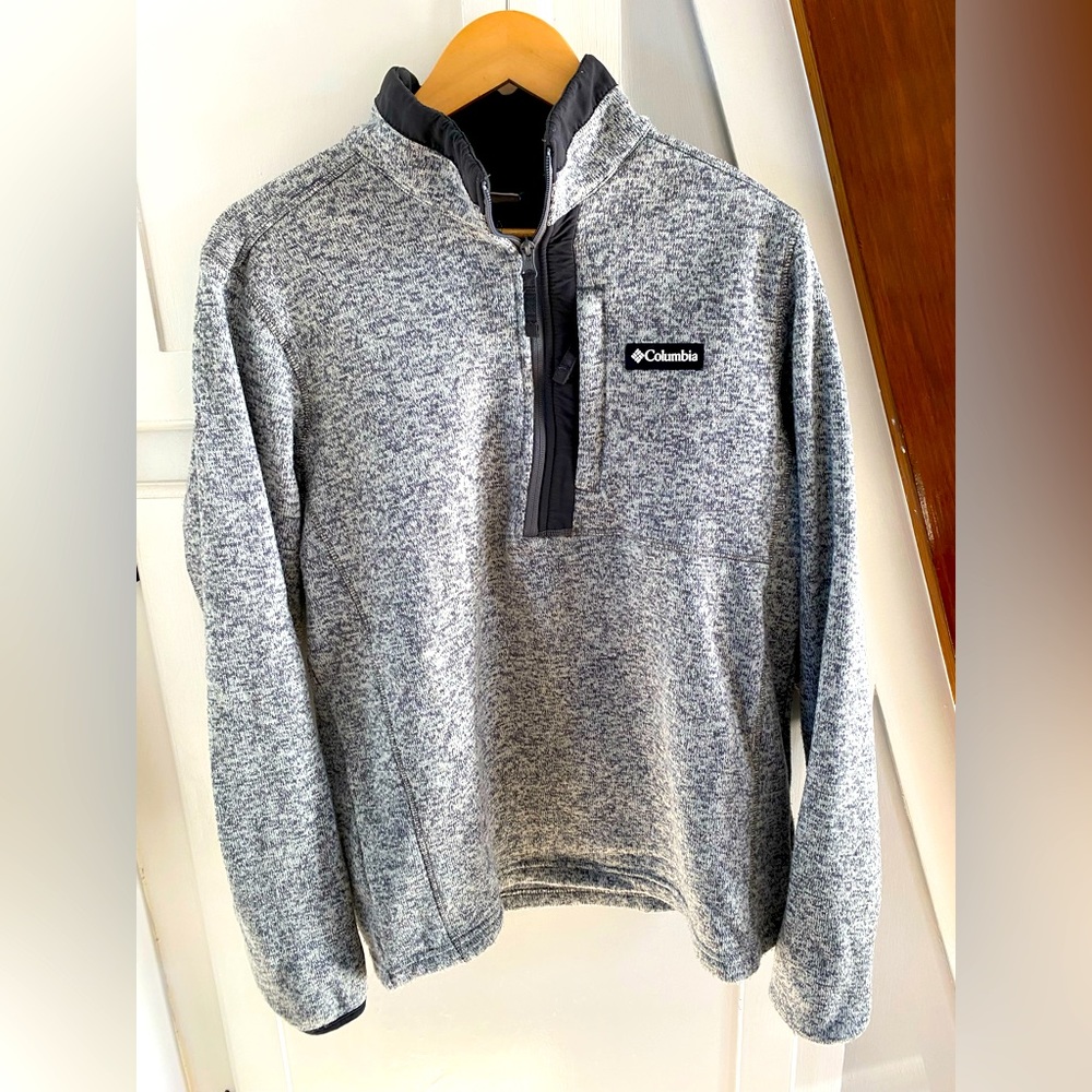 Mens Columbia 1/4 Zip Pullover - Heather Grey